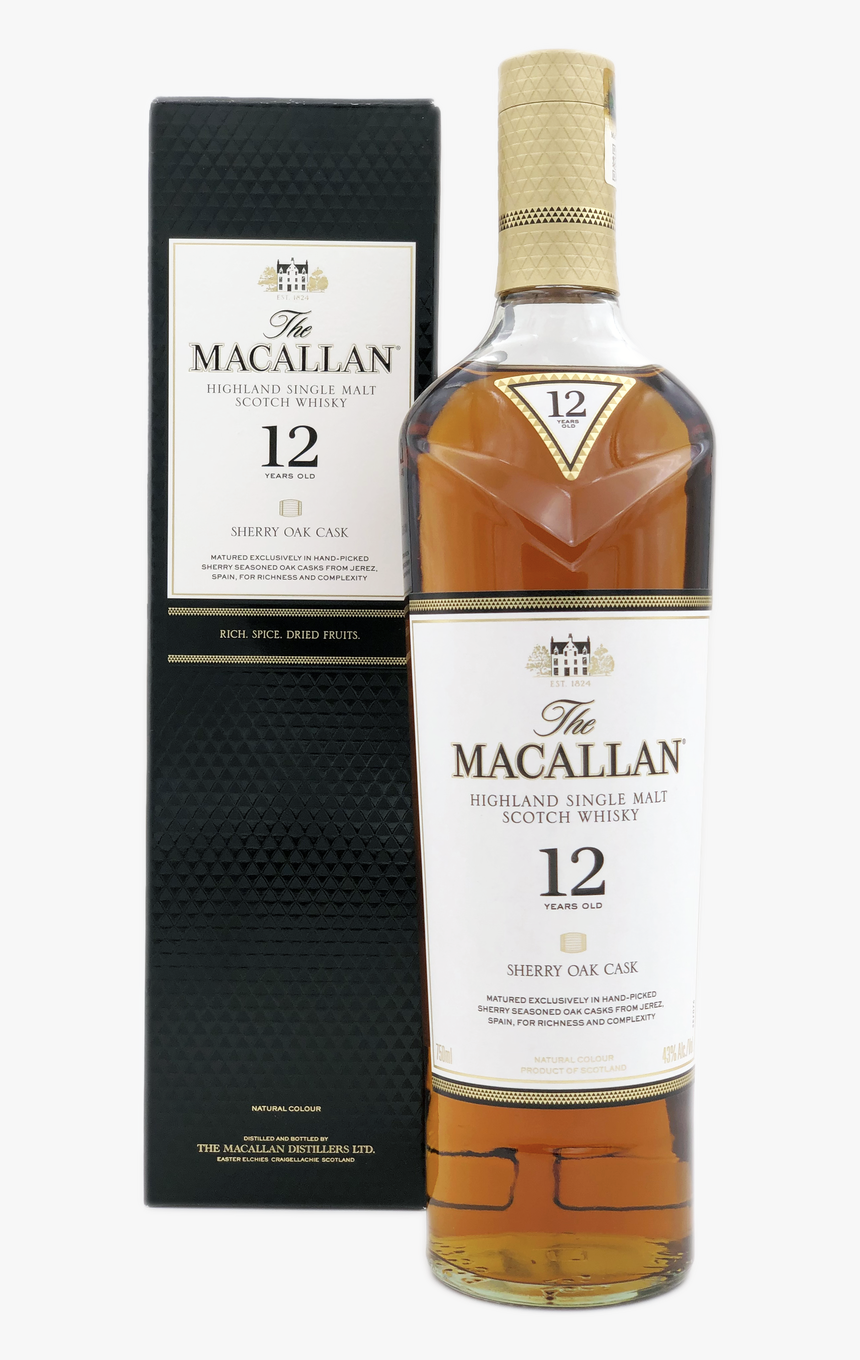 The Macallan 12 Year Sherry Oak Scotch Whisky With - Macallan Sherry Oak 12 2018, HD Png Download