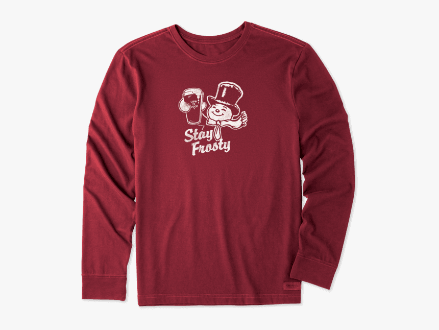 Men S Stay Frosty Long Sleeve Crusher Tee - Life Is Good Thanksgiving, HD Png Download