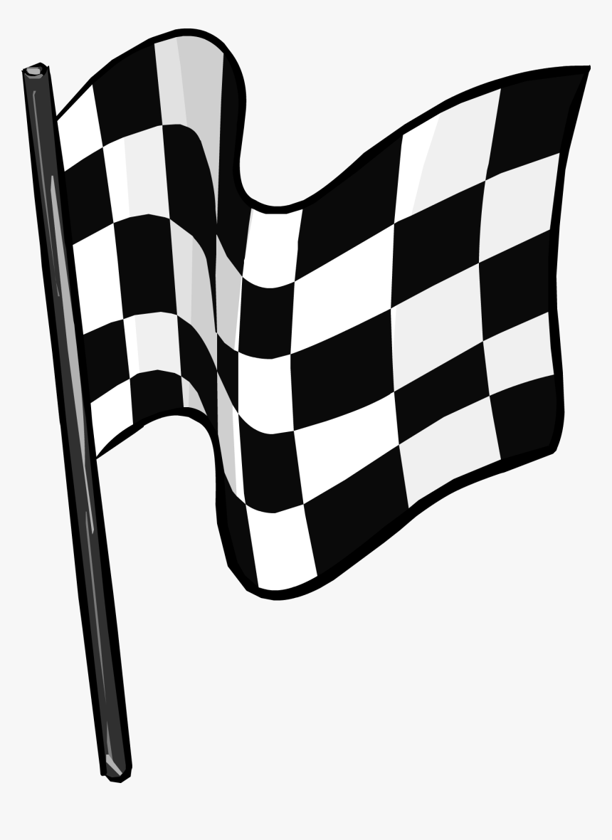 Club Penguin Flag Drapeau Xc3xa0 Damier Clip Art - Transparent Racing Flags Clipart, HD Png Download