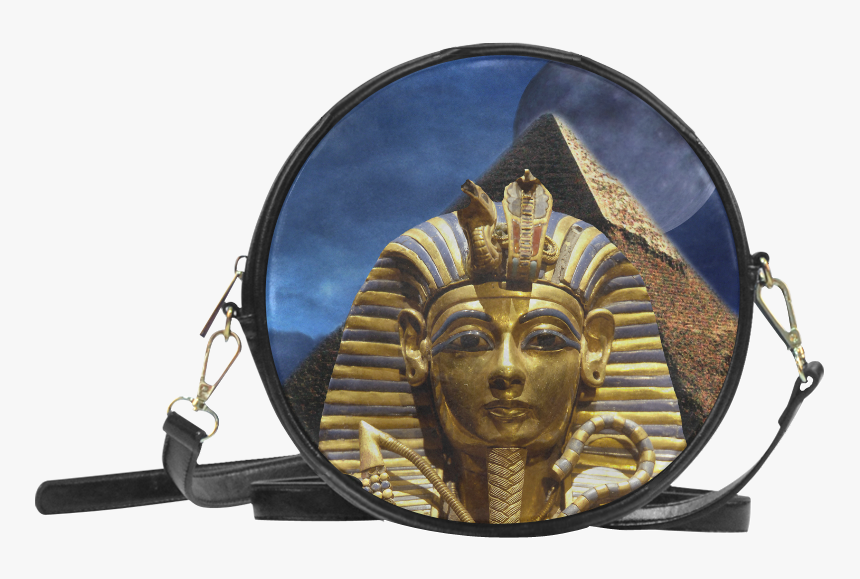 King Tut And Pyramid Round Sling Bag White Round Sling Bag, HD Png