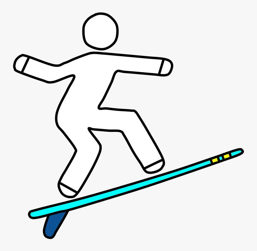 Surfer, Surf Board - Line Art, HD Png Download