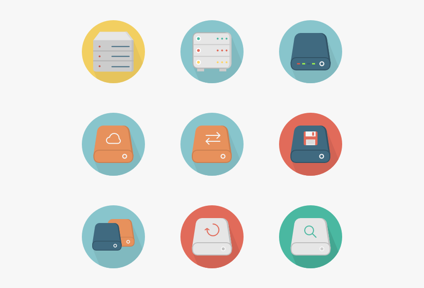 Gradient Flat Icons, HD Png Download