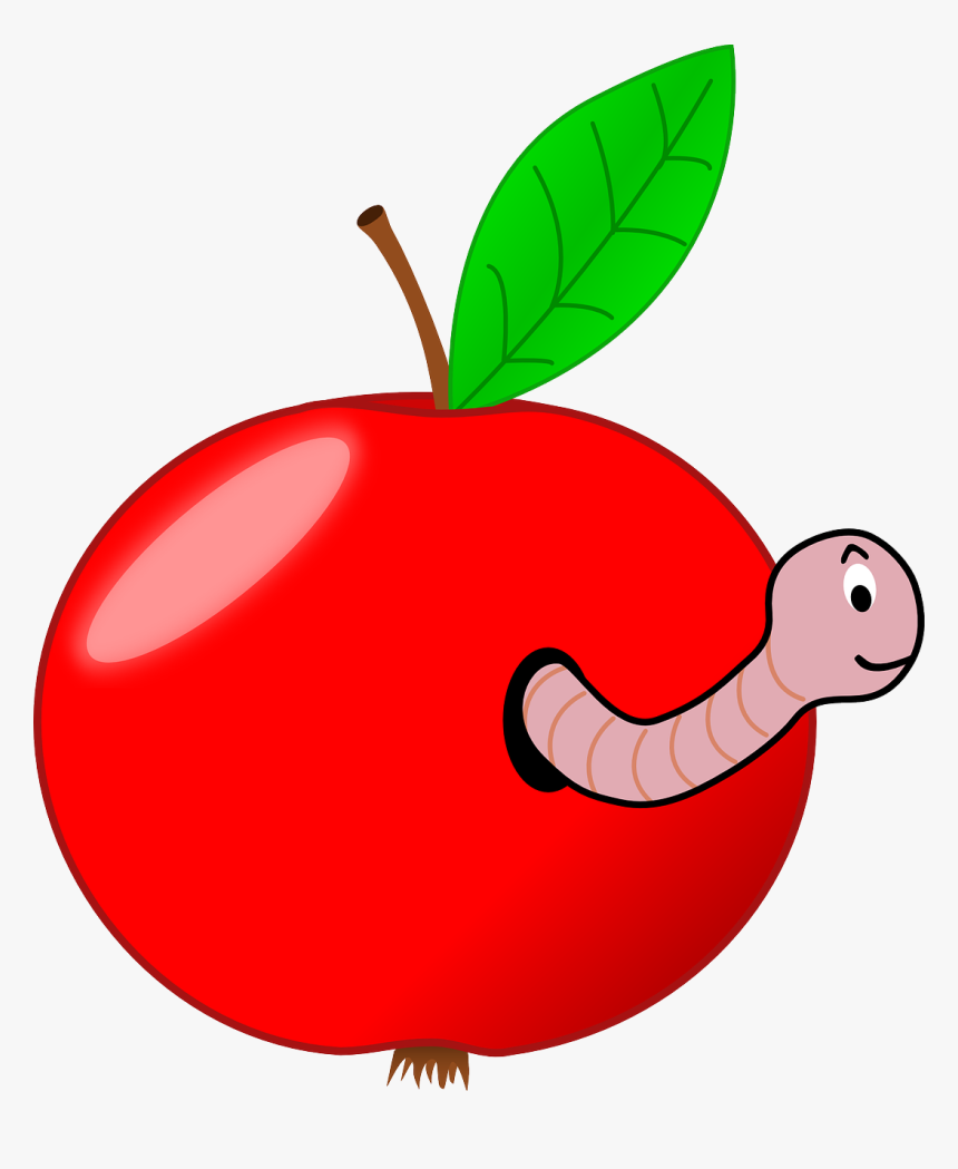 Apple With A Worm, HD Png Download