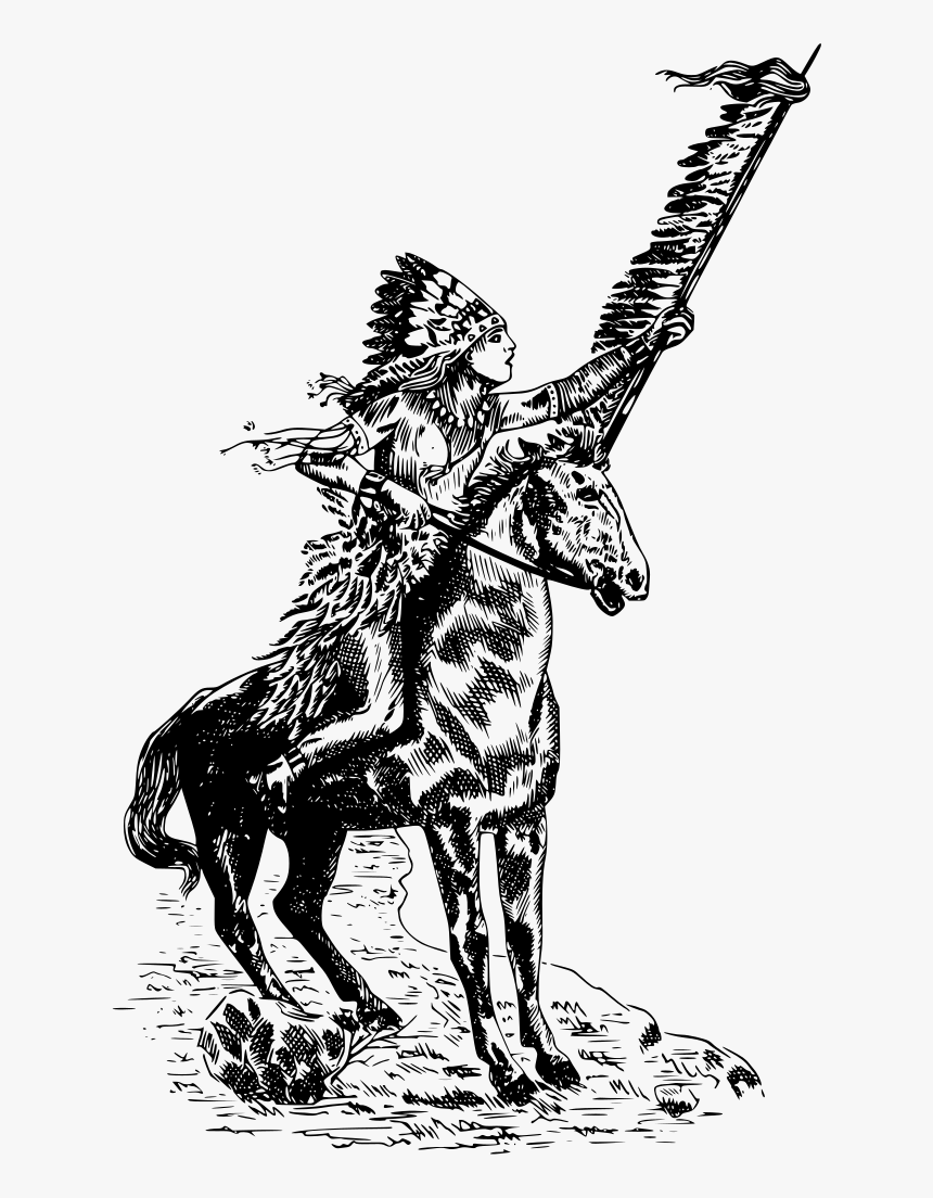 Native Americans With Horse Clipart, HD Png Download