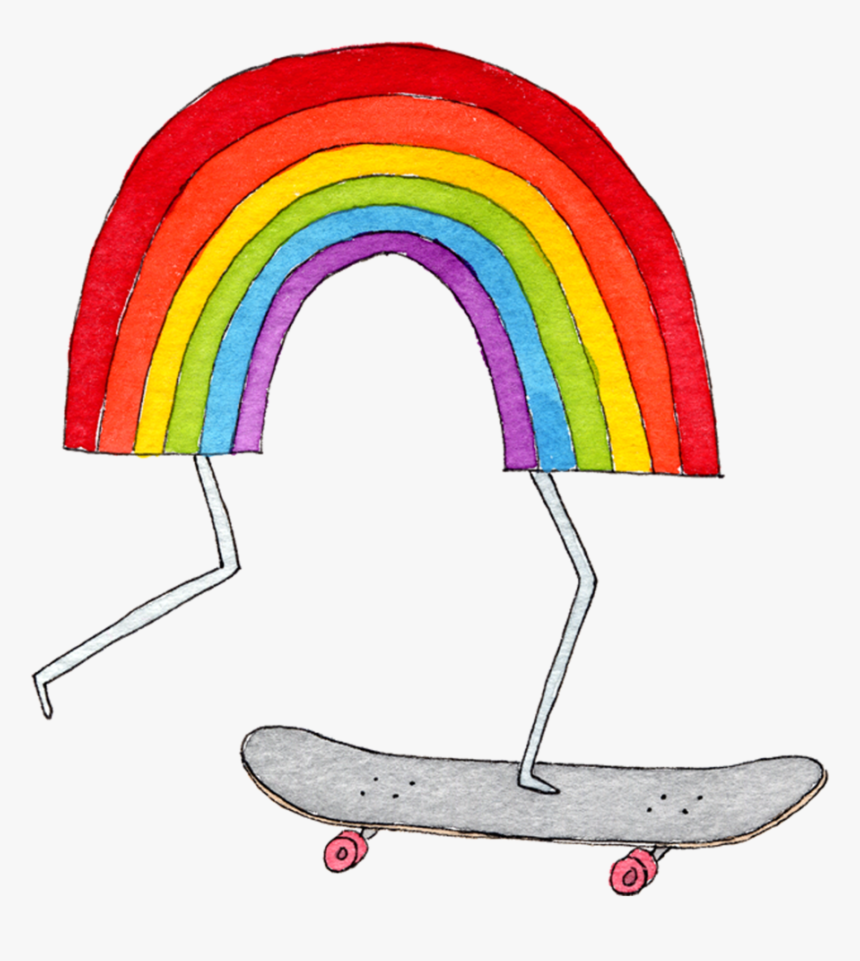 Skateboarding Rainbow, HD Png Download