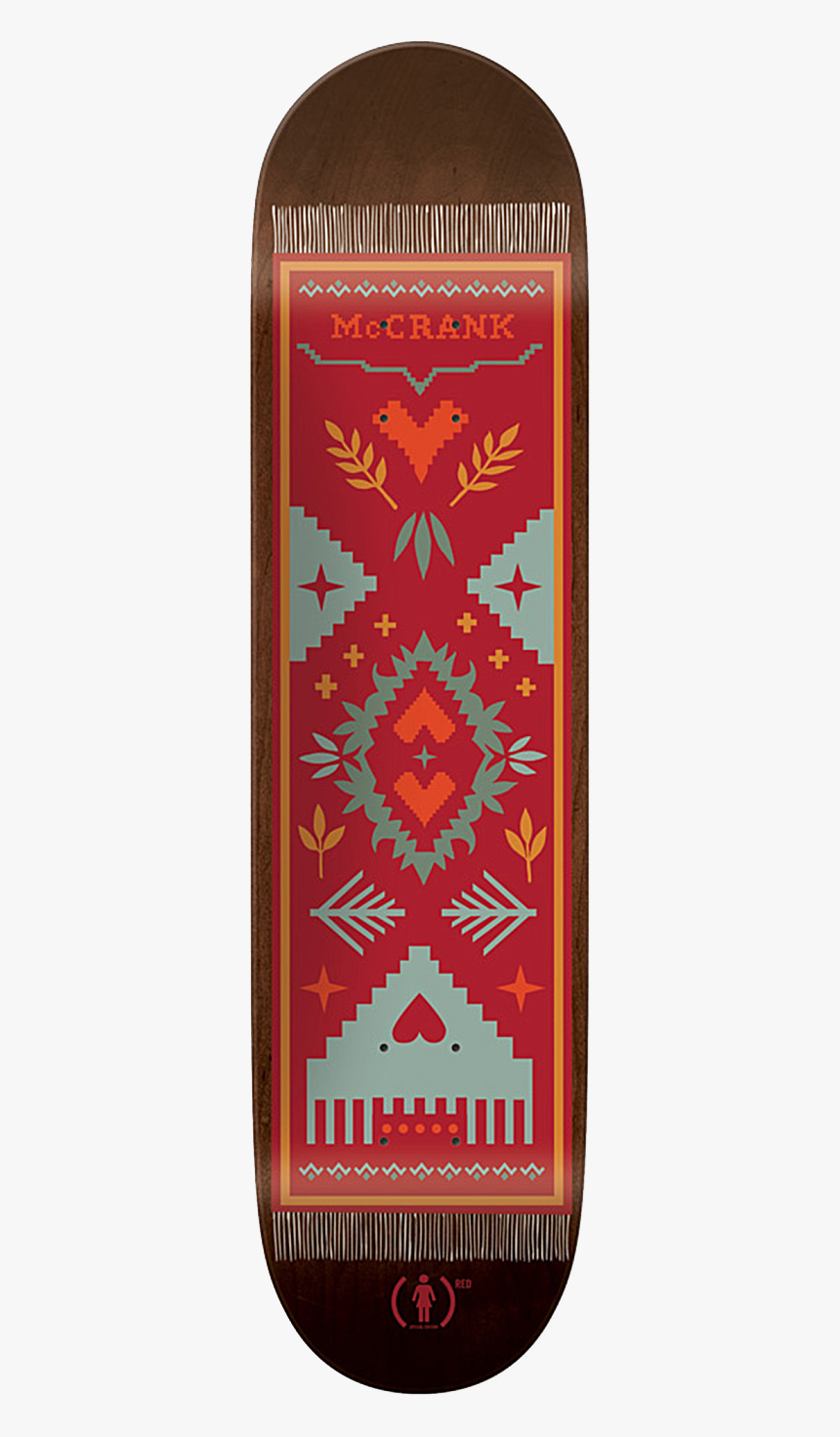 Girl Mccrank By Lori Damiano 8 37 Skateboard Brown - Motif, HD Png Download