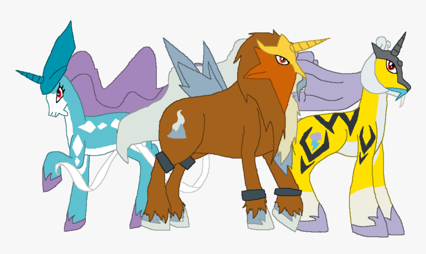 Entei Raikou Suicune Pre , Png Download - Raikou X Suicune, Transparent Png