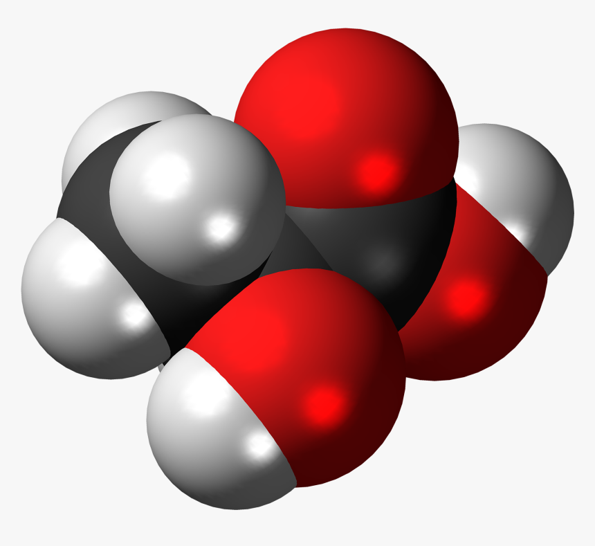 L-lactic Acid Molecule Spacefill - Lactic Acid Space Fill, HD Png Download