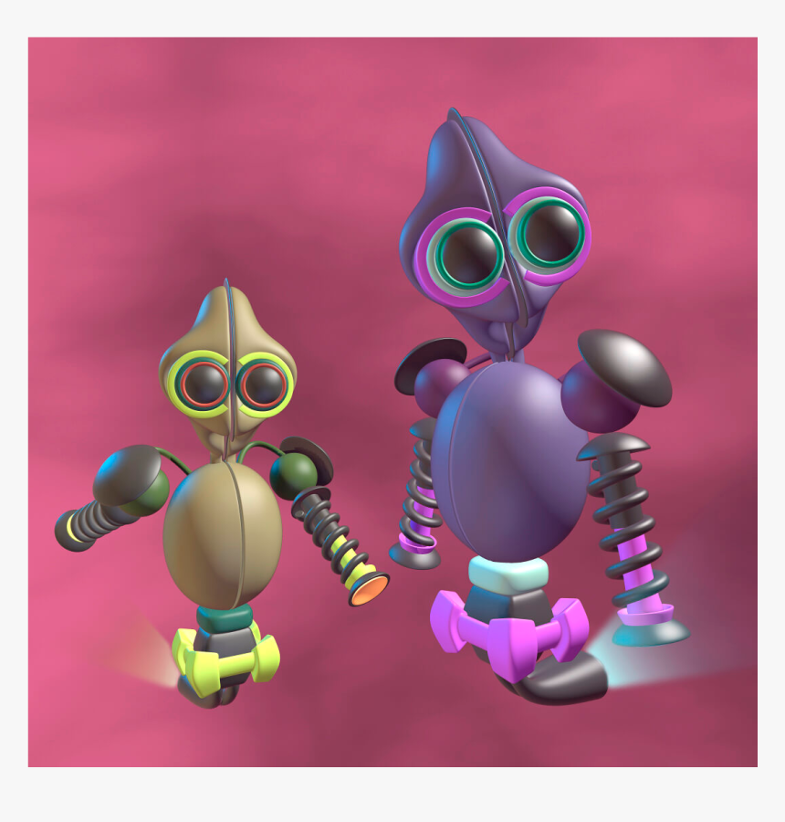 08 Robots Marcianos Beta 855 Y Beta 856 - Cartoon, HD Png Download