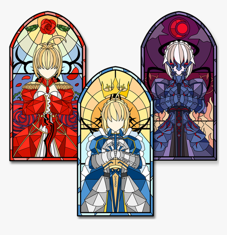 Image Of Stained Glass Fate Sabers - Saber, HD Png Download