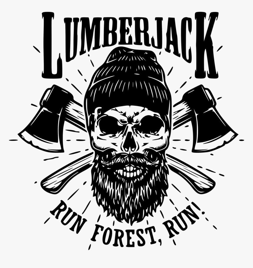 Lumberjack Clipart Forest Man - Skull With Beard And Beanie, HD Png Download