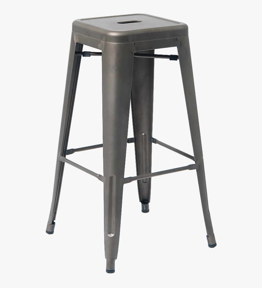 Indoor Backless Steel Barstool In Gun Color Coating - Banqueta Iron Vermelha, HD Png Download
