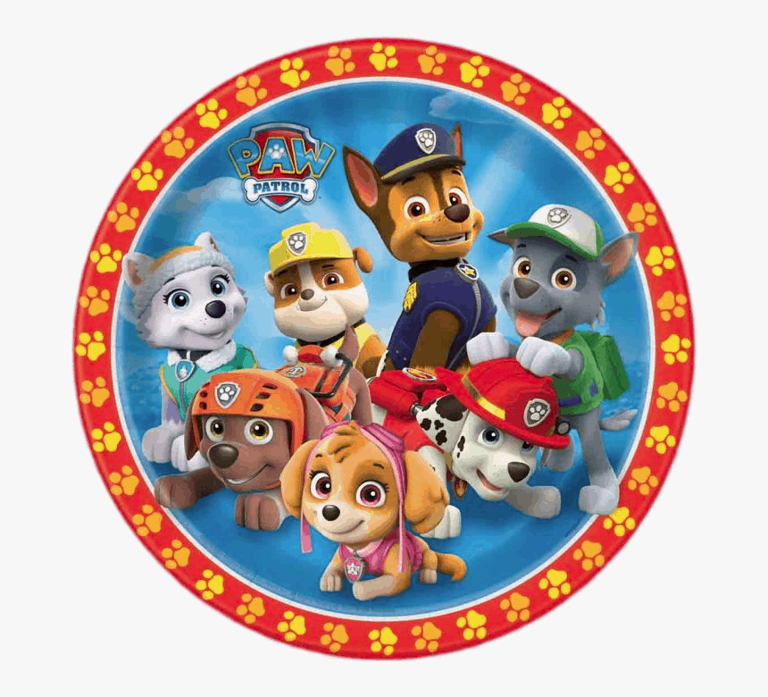 Paw Patrol Round Emblem Png - Paw Patrol 9in Party Plates, Transparent Png