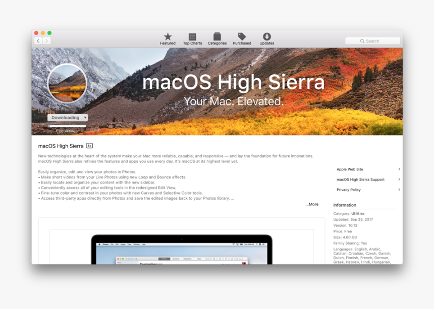 Download Macos High Sierra - Applications Install Macos High Sierra App Does Not, HD Png Download