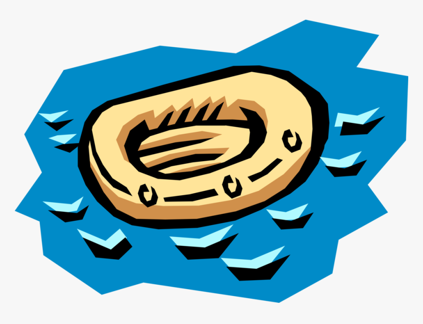 Vector Illustration Of Inflatable Liferaft Flotation Life Raft Clip