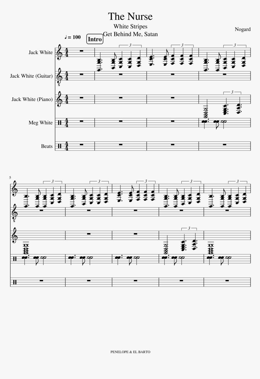 The Nurse Slide, Image - Nurse White Stripes Piano Music, HD Png Download