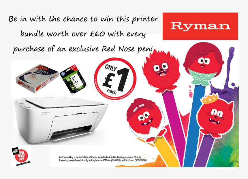 Red Nose Day Raffle At Ryman - Ryman, HD Png Download