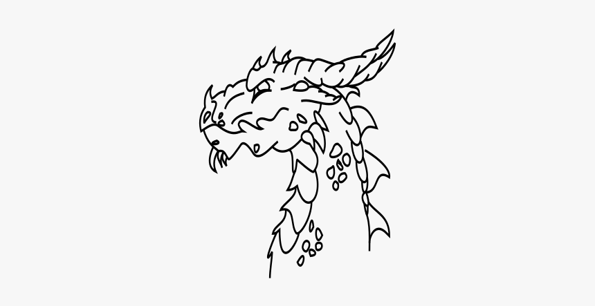 Dragons Head - Black And White Clipart Dragon Tail, HD Png Download