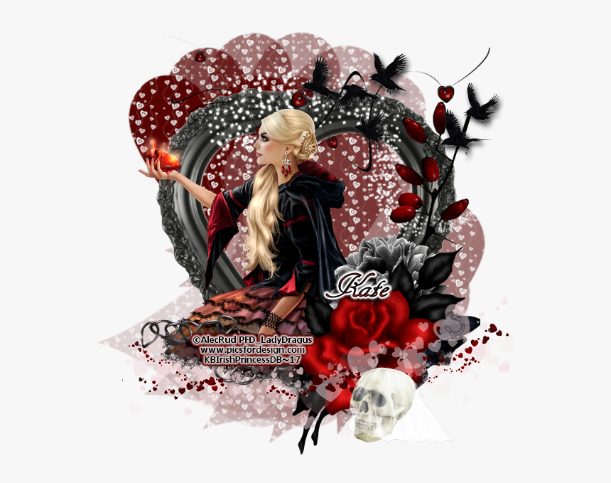 Bleeding Heart Clusters - Silver Heart Frame, HD Png Download