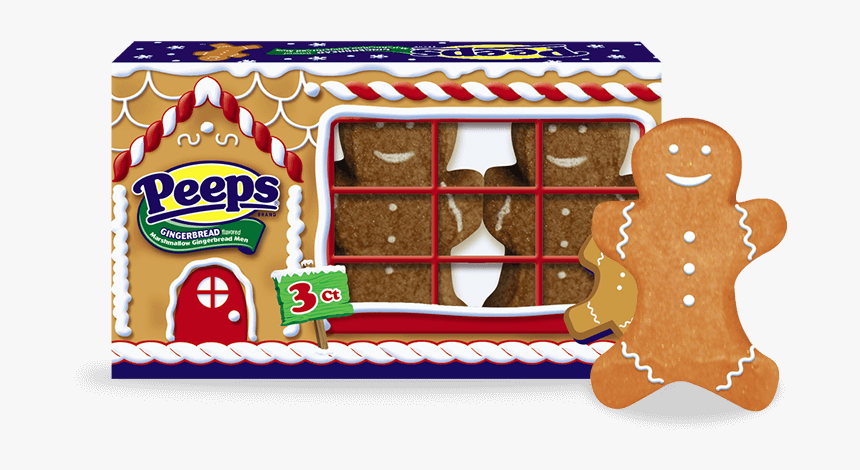 Gingerbread Men Marshmallows - Peeps Marshmallow Gingerbread Man, HD Png Download
