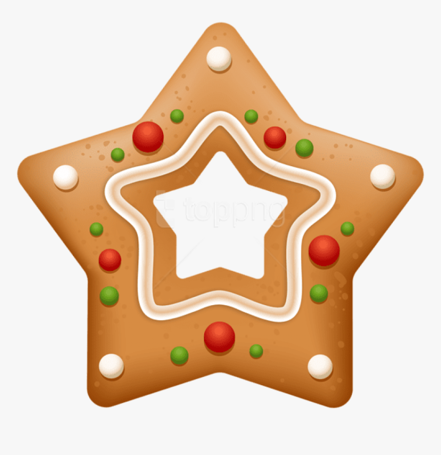 Free Png Gingerbread Star Cookie Png - Favorite Christmas Food, Transparent Png