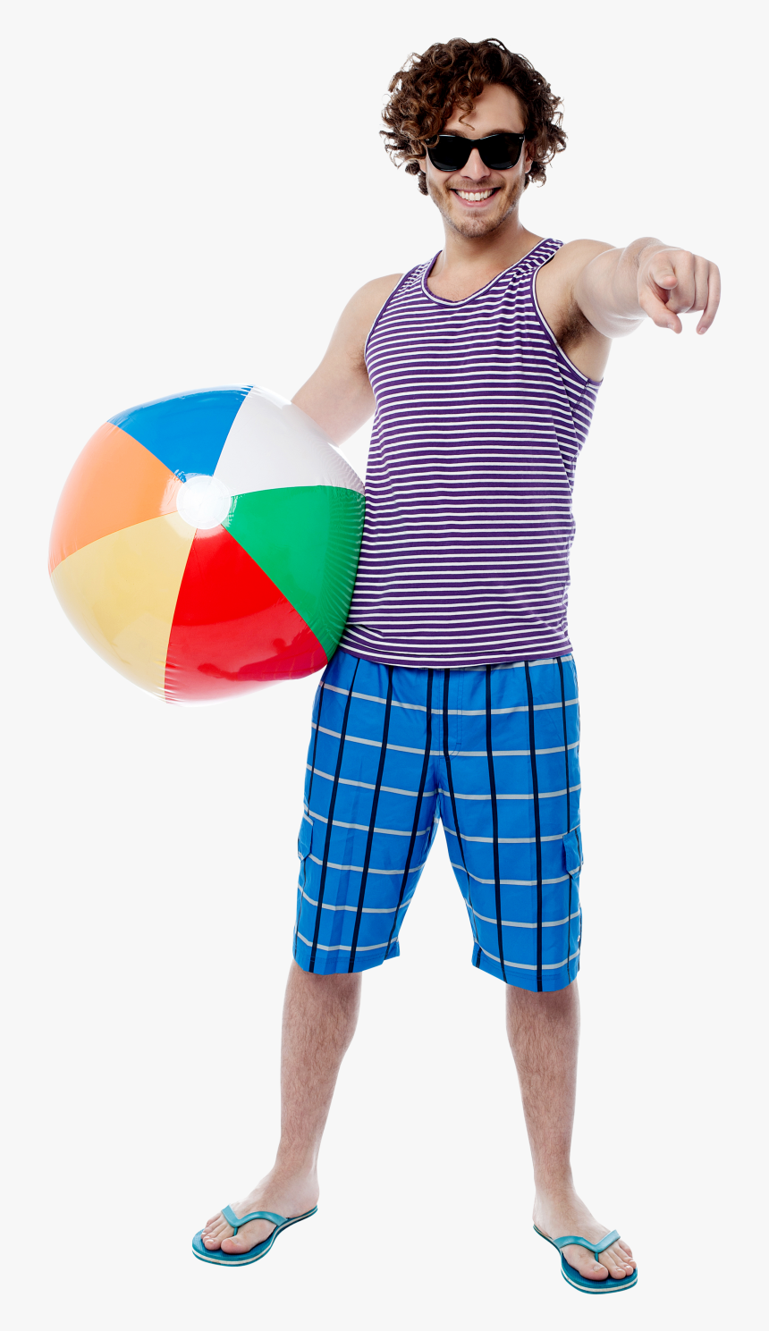 Men With Beach Ball Png Image - Kids Beach Png, Transparent Png