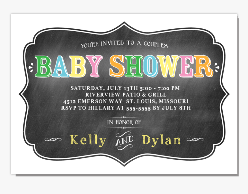 Chalkboard Baby Shower, HD Png Download