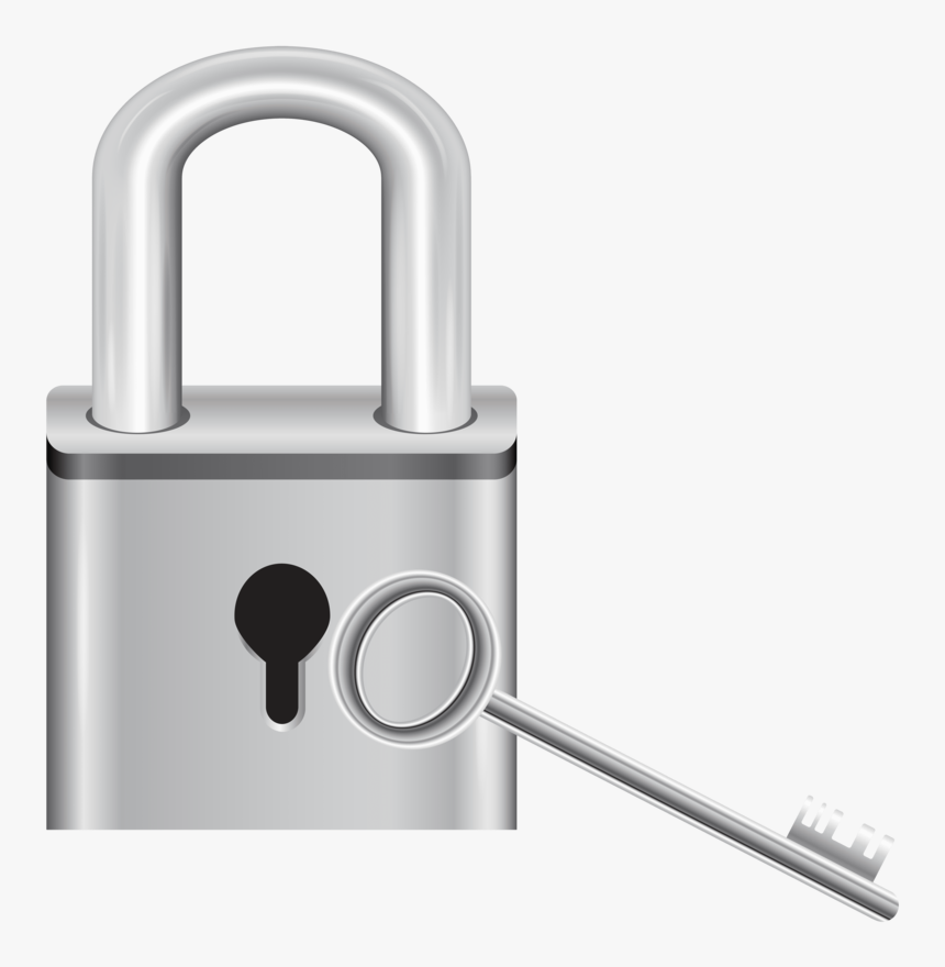 Padlock With Key Clip Art - Clip Art, HD Png Download