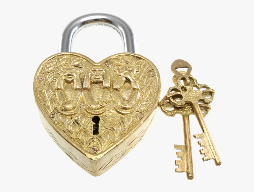 Heart Trick Padlock - Monkey Heart Brass Lock, HD Png Download