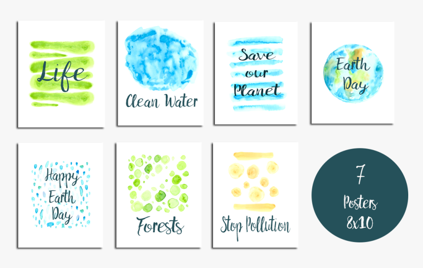 Earth Day Clip Art Set And Posters Example Image - Graphic Design, HD Png Download