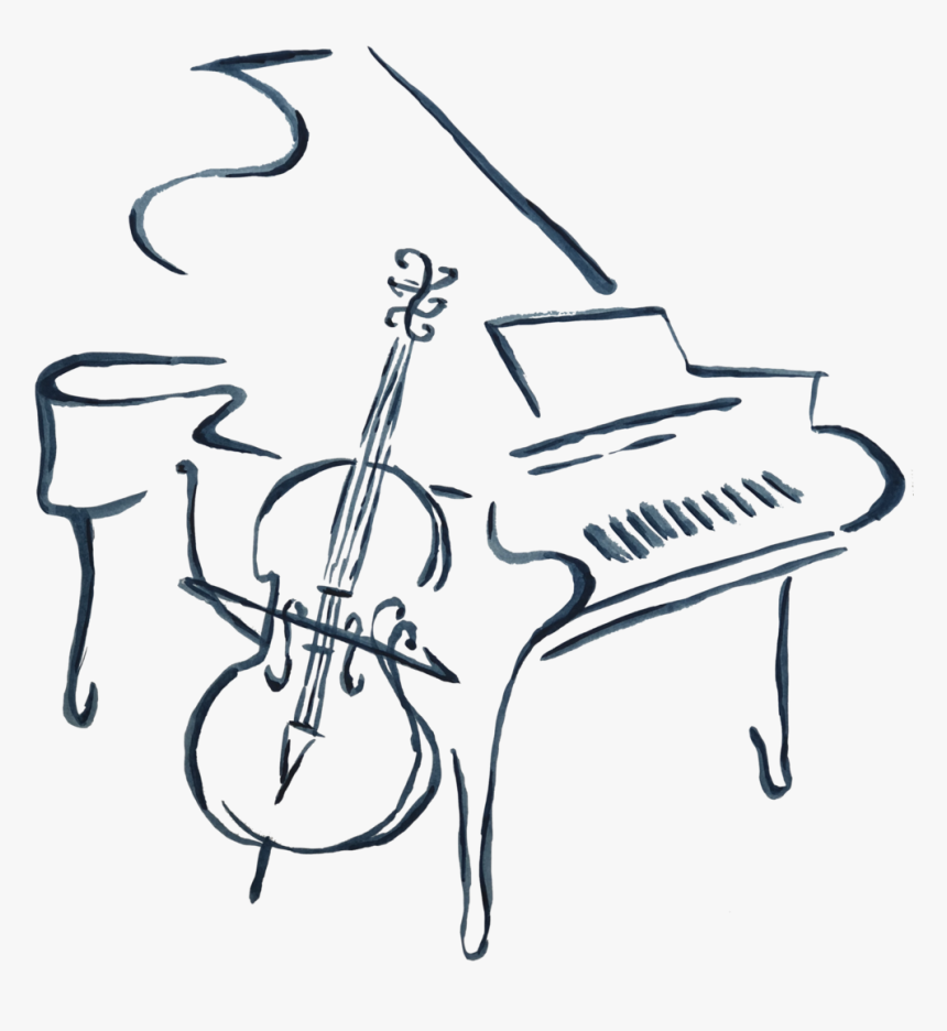 Piano Cello - Drawing, HD Png Download