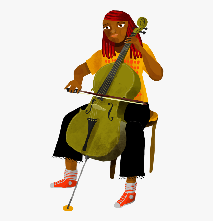 Cello Girl - Illustration, HD Png Download