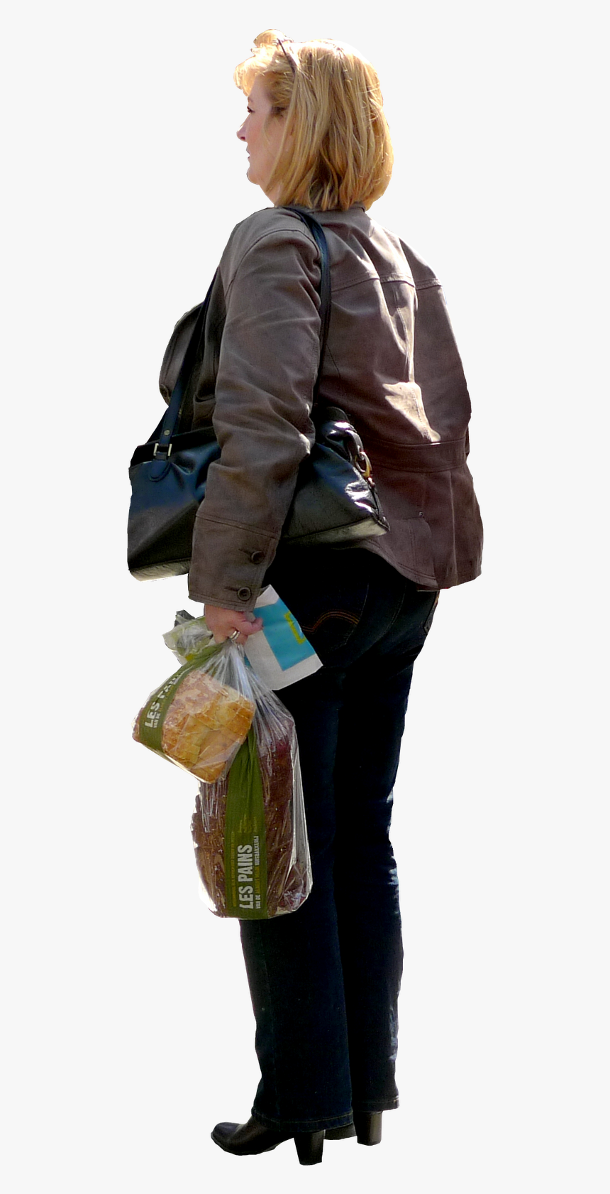Woman With Grocery Bag Png, Transparent Png