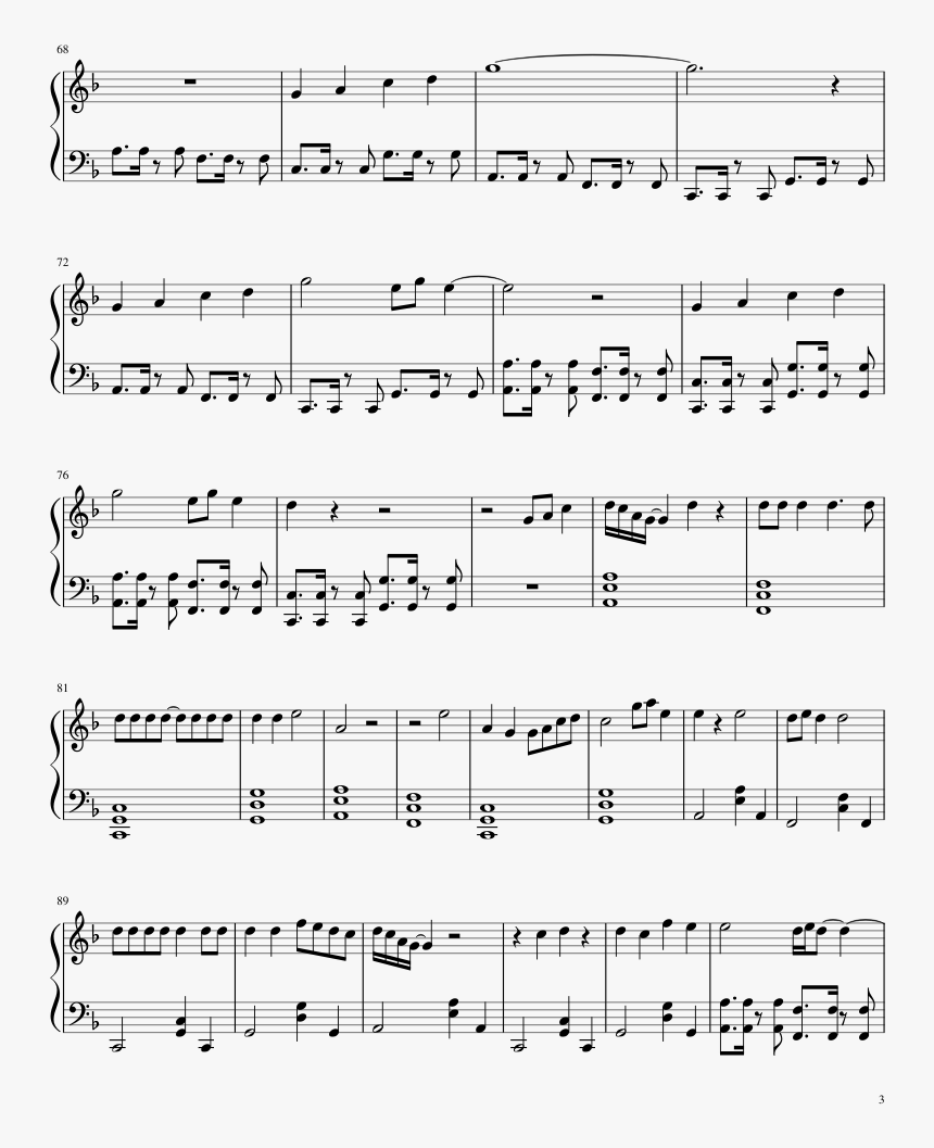 Begin Sheet Music Composed By Bts Jungkook 3 Of 4 Pages - Partitura Everlong Foo Fighters, HD Png Download