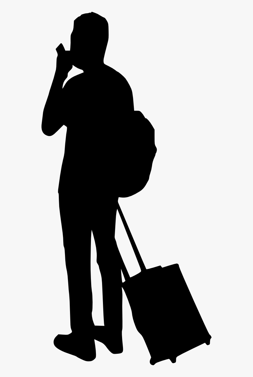 People Silhouette Luggage Png, Transparent Png