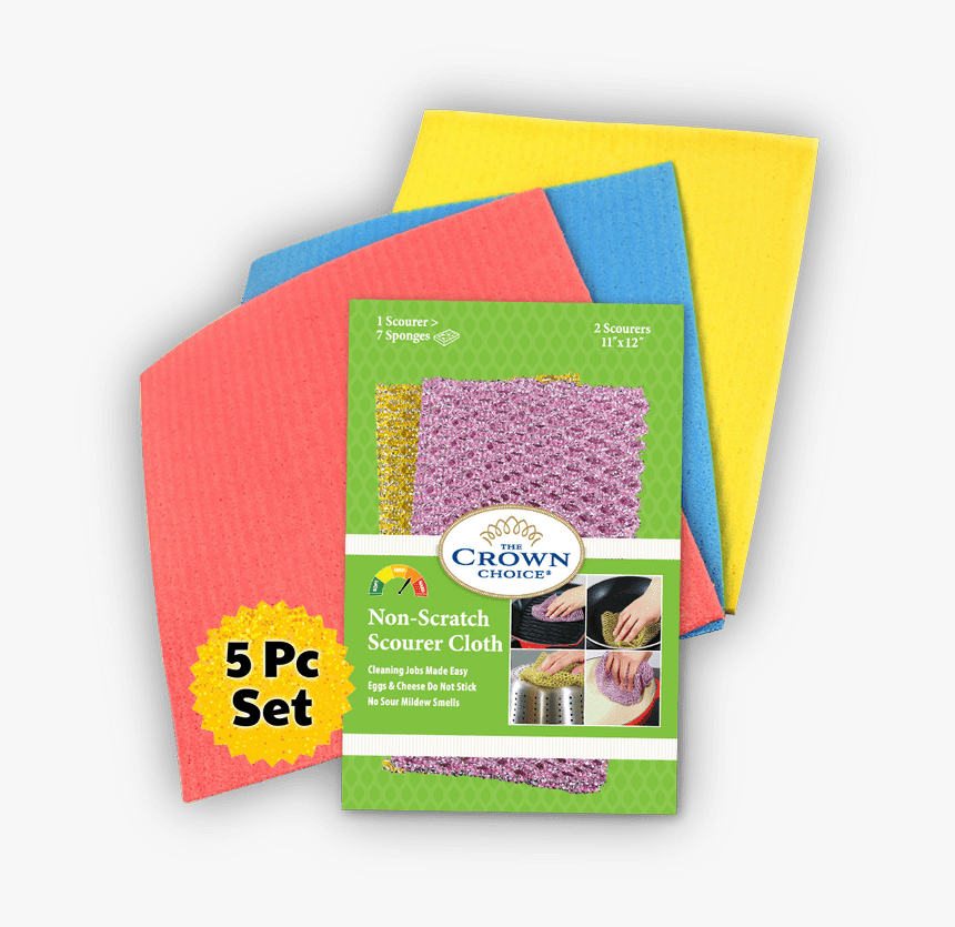 Non Scratch Scourer And Sponge Cloth Set - Paper, HD Png Download