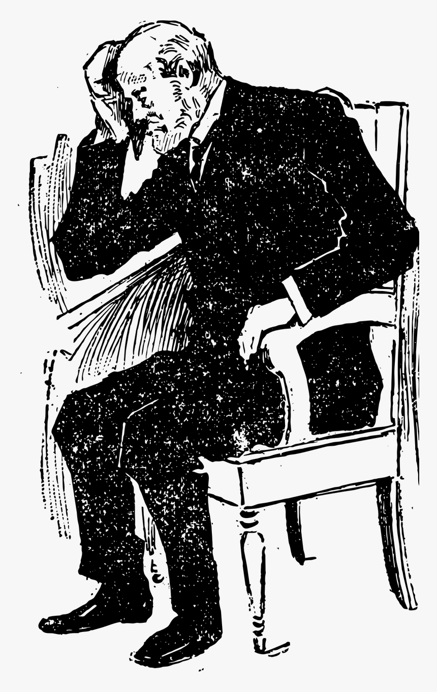 Man Sitting Portrait Vintage Illustration Free Photo - Sitting Man Vintage, HD Png Download