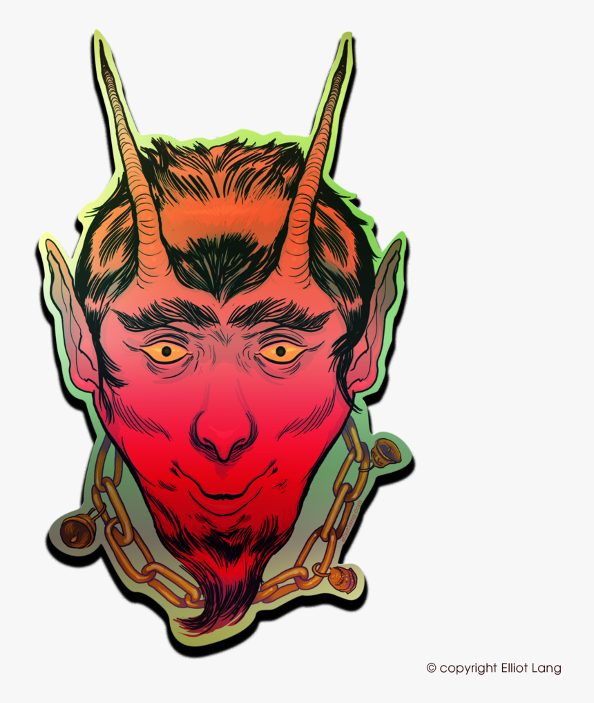 Krampus Sticker Mockup - Illustration, HD Png Download