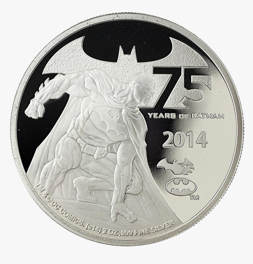 2014 $5 75 Years Of Batman - 75th Anniversary Batman Silver Coin, HD Png Download