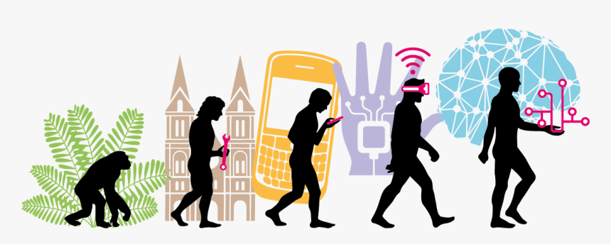 Evoluzione Web - Evolution Of Man Silhouette, HD Png Download