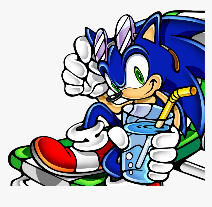 Sonic The Hedgehog Summer Clipart Sonic Adventure - Sonic The Hedgehog Drinking, HD Png Download