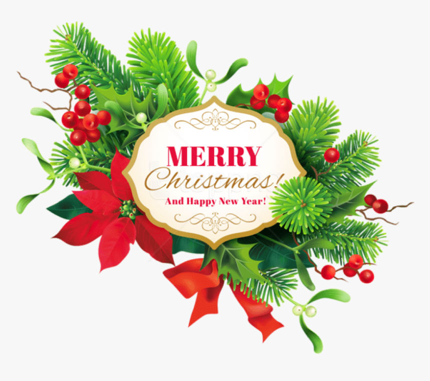 Free Png Merry Christmas Decor Png - Merry Christmas And Happy New Year Png, Transparent Png