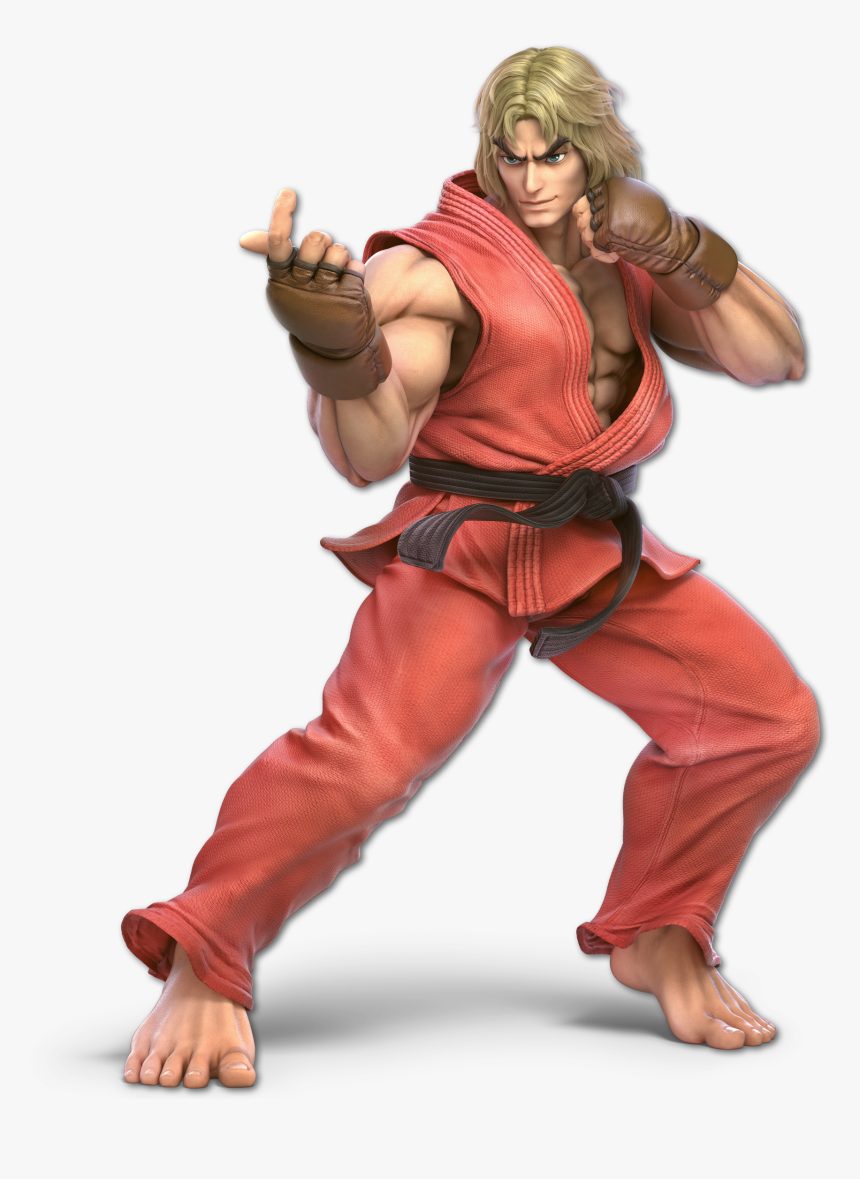 A Blond Haired Man Wearing An Orange Martial Arts Uniform - Super Smash Bros Ultimate Ken Render, HD Png Download