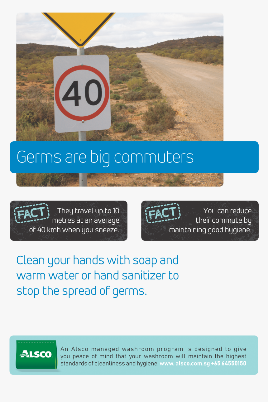 Alsco Hygiene Poster With A Road Sign - 40 Speed Limit Sign, HD Png Download
