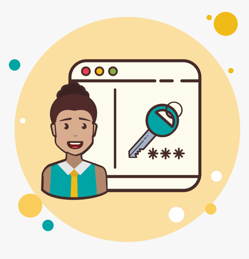 Lady Window Password Icon , Png Download - Cartoon, Transparent Png