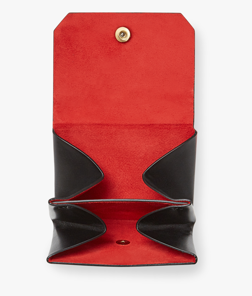 Accordion Leather Wallet In Black Calf - Feature Phone, HD Png Download