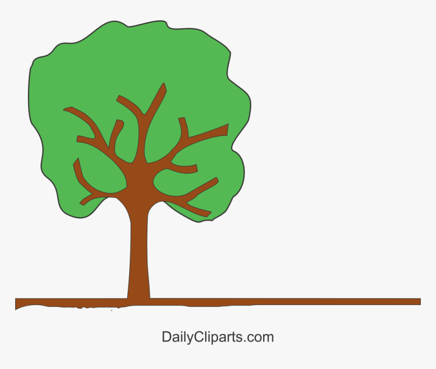 Tree On Land Clipart Image - Tree With Land Clipart, HD Png Download