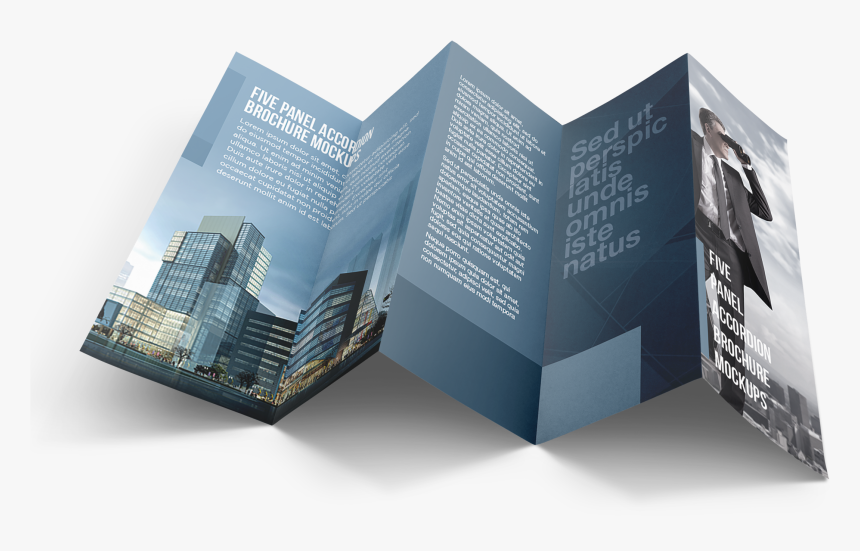 Free Five Panel Accordion Brochure Mockups 01 - 5 Panel Brochure, HD Png Download