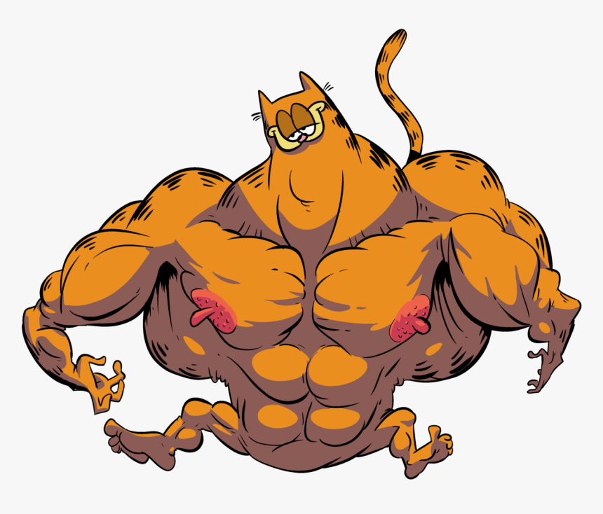 Feel The Explosive Might That Is Garfield - Illustration, HD Png Download