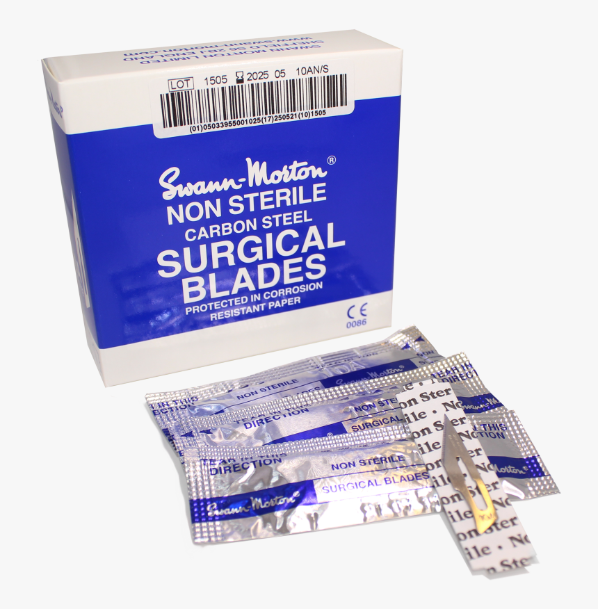 Swann Morton Scalpel Blades Non-sterile Carbon Steel - Swann Morton 10r Blades Box, HD Png Download